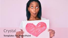  Presentation with american heart - Cool new slide set with young-african-american-woman-holding backdrop and a lemonade colored foreground