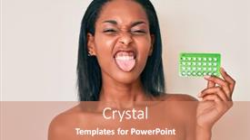  Presentation with control - Colorful presentation enhanced with young-african-american-woman-holding backdrop and a coral colored foreground