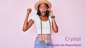  Presentation with proud american - PPT layouts enhanced with young-african-american-woman-holding background and a lemonade colored foreground