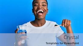  Presentation with breath - Theme enhanced with young-african-american-woman-holding background and a light blue colored foreground