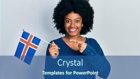  Presentation with american flag - Slide deck consisting of young-african-american-woman-holding background and a ocean colored foreground