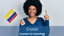  Presentation with colombia - Presentation theme having young-african-american-woman-holding background and a ocean colored foreground