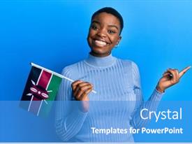 Young African American Woman Holding PPT template 36 | CrystalGraphics