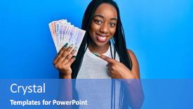  Presentation with swedish - Cool new presentation theme with young-african-american-woman-holding backdrop and a teal colored foreground