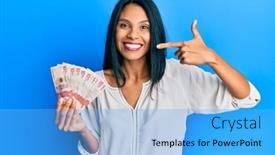  Presentation with african american dental - PPT layouts enhanced with young-african-american-woman-holding background and a light blue colored foreground