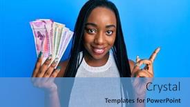  Presentation with american indian - Colorful presentation theme enhanced with young-african-american-woman-holding backdrop and a teal colored foreground