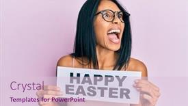  Presentation with happy angry - Beautiful theme featuring young-african-american-woman-holding backdrop and a lemonade colored foreground