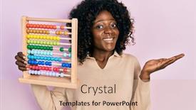  Presentation with achievement - PPT theme featuring young-african-american-woman-holding background and a lemonade colored foreground