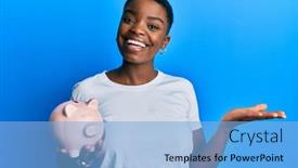  Presentation with african american families - Cool new presentation with young-african-american-woman-holding backdrop and a light blue colored foreground
