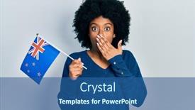  Presentation with american flag - Slide deck featuring young-african-american-woman-holding background and a  colored foreground