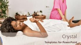  Presentation with african beauty - Slide set with young-african-american-woman-holding background and a lemonade colored foreground