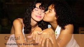  Presentation with african american marriage - PPT layouts consisting of young-african-american-woman-kissing background and a gold colored foreground