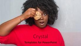  Presentation with chocolate chip - Presentation theme featuring young african american woman over grey grunge wall eating chocolate chip cooky scared in shock with a surprise face afraid and excited with fear expression background and a red colored foreground