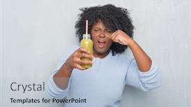  Presentation with detox - Cool new PPT theme with emotional detoxic - young african american woman backdrop and a light blue colored foreground