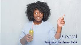  Presentation with detox - Colorful presentation design enhanced with emotional detoxic - young african american woman backdrop and a lemonade colored foreground