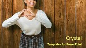  Presentation with american heart - Colorful PPT theme enhanced with young african american woman over isolated background smiling in love showing heart symbol and shape with hands romantic concept backdrop and a tawny brown colored foreground