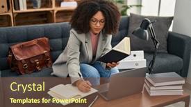  Presentation with psychology - Slides featuring young-african-american-woman-psychologist background and a tawny brown colored foreground