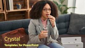  Presentation with psychology - Presentation theme consisting of young-african-american-woman-psychologist background and a tawny brown colored foreground