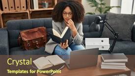  Presentation with psychology - PPT layouts consisting of young-african-american-woman-psychologist background and a tawny brown colored foreground