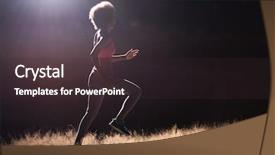  Presentation with woman runner - Presentation theme with caribbean music - young african american woman runner background and a tawny brown colored foreground
