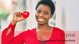  Presentation with american heart - Amazing presentation theme having young-african-american-woman-smiling backdrop and a red colored foreground