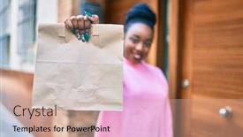  Presentation with food city - Audience pleasing slide set consisting of young-african-american-woman-smiling backdrop and a soft green colored foreground