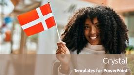  Presentation with american flag - Audience pleasing theme consisting of young-african-american-woman-smiling backdrop and a coral colored foreground