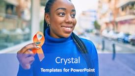  Presentation with for african american women heart disease - Slide deck having young-african-american-woman-smiling background and a cobalt blue colored foreground