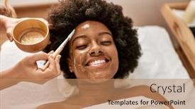  Presentation with african beauty - Theme enhanced with young-african-american-woman-smiling background and a coral colored foreground