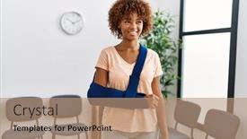  Presentation with waiting room - Presentation theme featuring young-african-american-woman-smiling background and a coral colored foreground