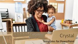 Presentation with african american baby - Theme featuring young-african-american-woman-smiling background and a coral colored foreground