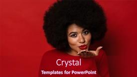  Presentation with kiss - Presentation theme featuring young-african-american-woman-smiling background and a crimson colored foreground