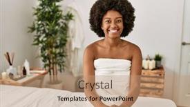  Presentation with african beauty - Presentation consisting of young-african-american-woman-smiling background and a coral colored foreground