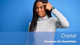  Presentation with acne woman - Cool new slide set with young-african-american-woman-standing backdrop and a teal colored foreground