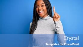  Presentation with knitting african american - Theme enhanced with young-african-american-woman-standing background and a teal colored foreground