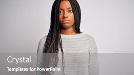  Presentation with cool - Colorful slides enhanced with young-african-american-woman-standing backdrop and a gray colored foreground