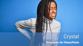  Presentation with backache - Audience pleasing PPT theme consisting of young-african-american-woman-standing backdrop and a teal colored foreground