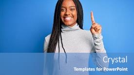  Presentation with african woman - PPT layouts consisting of young-african-american-woman-standing background and a teal colored foreground