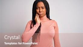  Presentation with african american dental - Slide set featuring young-african-american-woman-standing background and a coral colored foreground