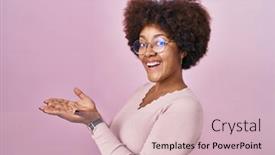  Presentation with elementary school african american female career day - Presentation design featuring young-african-american-woman-standing background and a lemonade colored foreground