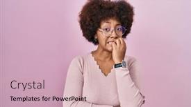  Presentation with pink nails - PPT layouts with young-african-american-woman-standing background and a soft green colored foreground