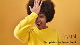  Presentation with memory - Slide deck featuring young-african-american-woman-standing background and a gold colored foreground