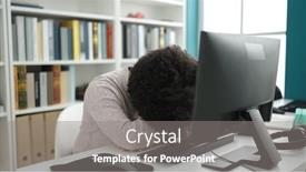  Presentation with american university - Slide set having young-african-american-woman-student background and a gray colored foreground