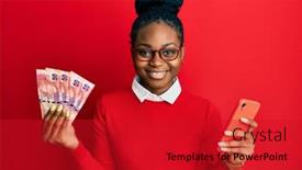  Presentation with south africa - Amazing PPT theme having young-african-american-woman-using backdrop and a crimson colored foreground