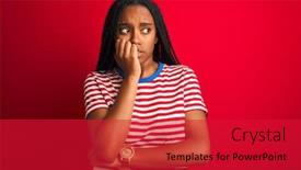  Presentation with anxiety - Slide deck with phobias - young african american woman wearing background and a red colored foreground