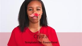  Presentation with pretend - Beautiful slides featuring young-african-american-woman-wearing backdrop and a crimson colored foreground