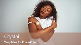  Presentation with self care - PPT layouts enhanced with young-african-american-woman-wearing background and a coral colored foreground