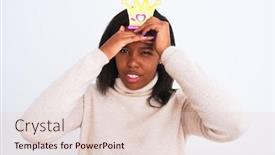  Presentation with pretend - Slide set enhanced with young-african-american-woman-wearing background and a lemonade colored foreground