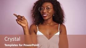  Presentation with pink - Colorful PPT theme enhanced with young-african-american-woman-wearing backdrop and a red colored foreground