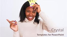  Presentation with pretend - Beautiful presentation theme featuring young-african-american-woman-wearing backdrop and a lemonade colored foreground